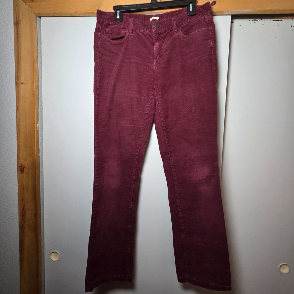 J Crew Women's Maroon Corduroy Pants Size 29R Preppy Textured Dark Academia Fall